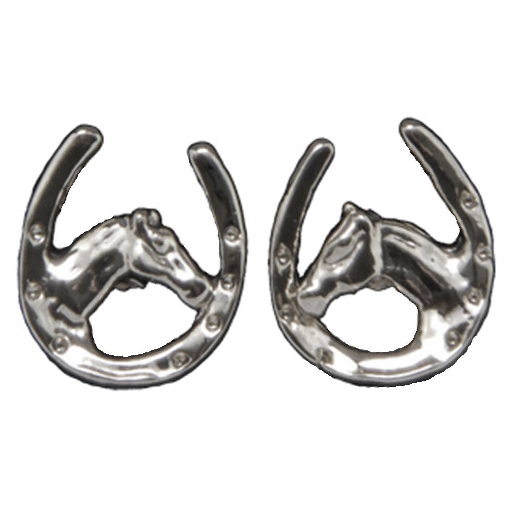 Exselle Horse Head in Horseshoe Earrings
