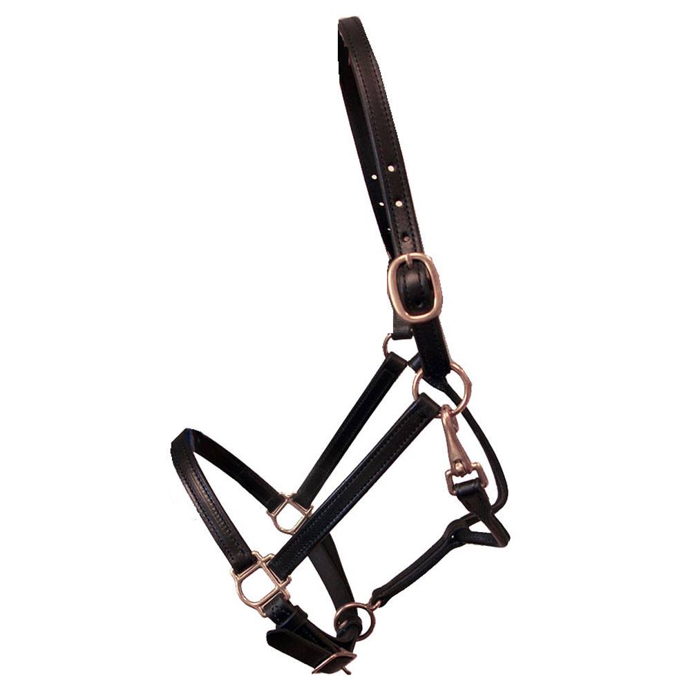H300PB Deluxe Leather 3/4 Track Halter sku H300PB