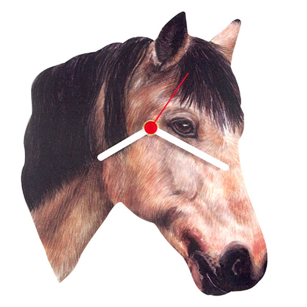 Highland Dun Horse Head Shaped Clock