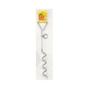 Chrome Spiral Pet Anchor/Tieout Stake For Dogs