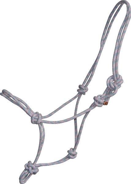 401094-LT GREY / PINK-HORSE Gatsby Classic Cowboy Rope Halter sku 401094-LT GREY / PINK-HORSE