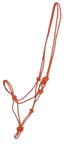 401094-HORSE-RED-GOLD Gatsby Classic Cowboy Rope Halter sku 401094-HORSE-RED-GOLD