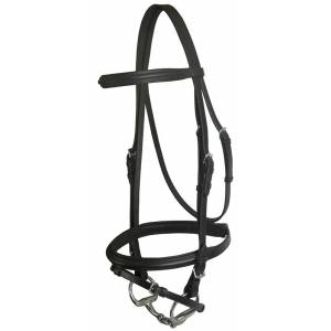 MEMORIAL DAY BOGO: Da Vinci Plain Raised Padded Dressage Bridle with Flash less Reins - YOUR PRICE FOR 2