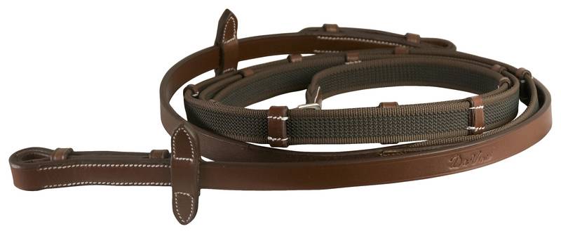 Da Vinci Web Rubber Woven Anti-Slip Reins with Hook Stud Ends