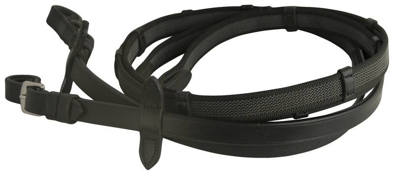 Da Vinci Web Rubber Woven Anti-Slip Reins with Buckle Ends