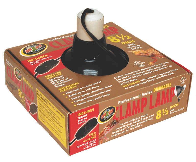 Zoo Med Deluxe Dimmable Clamp Heat Lamp For Reptiles Black eBay