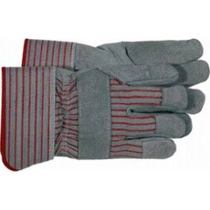12 Pair - Split Leather Palm Safety Cuff Gardening Work Gloves