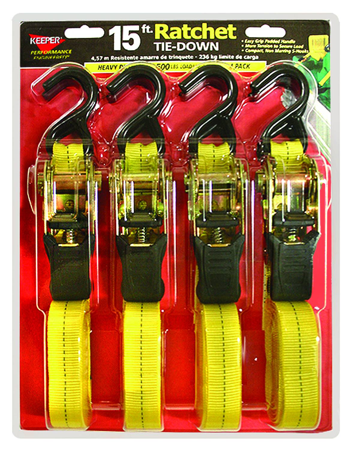 Ratchet Tie Down with  Handle - 4 Pack