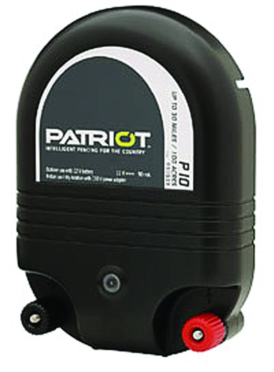 Patriot P10 Dual Purpose Fence Energizer - 12 V DC/110 V AC