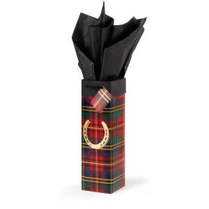 CYBER BOGO: Festive Plaid Wine Gift Bag - YOUR PRICE FOR 2