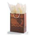 Tooled Leather Vertical Vogue Gift Bag - Brown