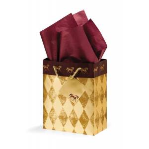 BOGO: Harlequin Horses Cub Gift Bag - Gold/Burgundy