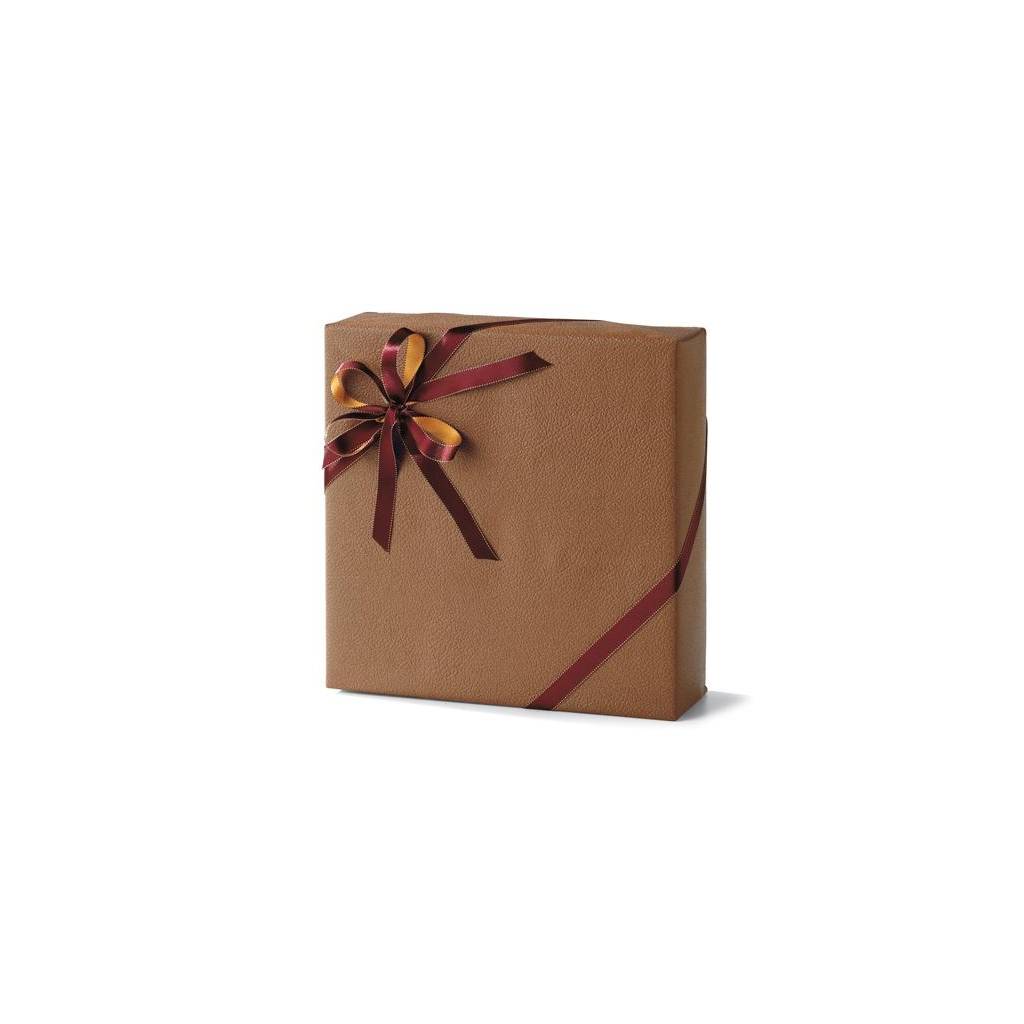Rolled Gift Wrap, Brown Embossed Leather