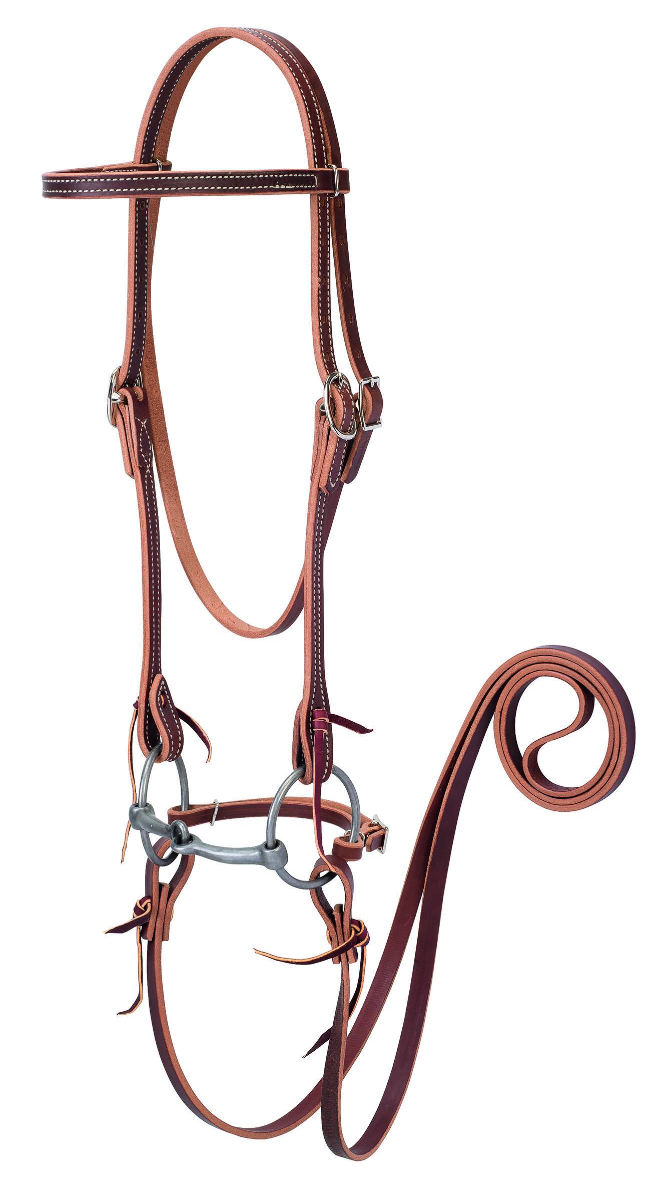 Weaver Browband Bridle with Double Cheek Buckles/Snaffle Bit