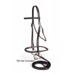 EquiRoyal Premium Leather Raised Snaffle Bridle With Laced Reins