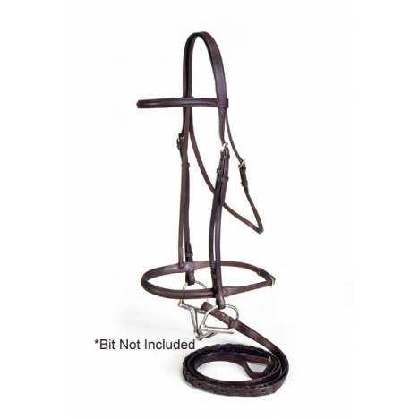 EquiRoyal Premium Leather Raised Snaffle Bridle With Laced Reins