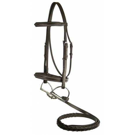 Da Vinci Fancy Raised Padded Bridle with Flat Laced Reins