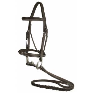 MEMORIAL DAY BOGO: Da Vinci Plain Raised Padded Comfort Crown Bridle with Plain Raised Laced Reins - YOUR PRICE FOR 2