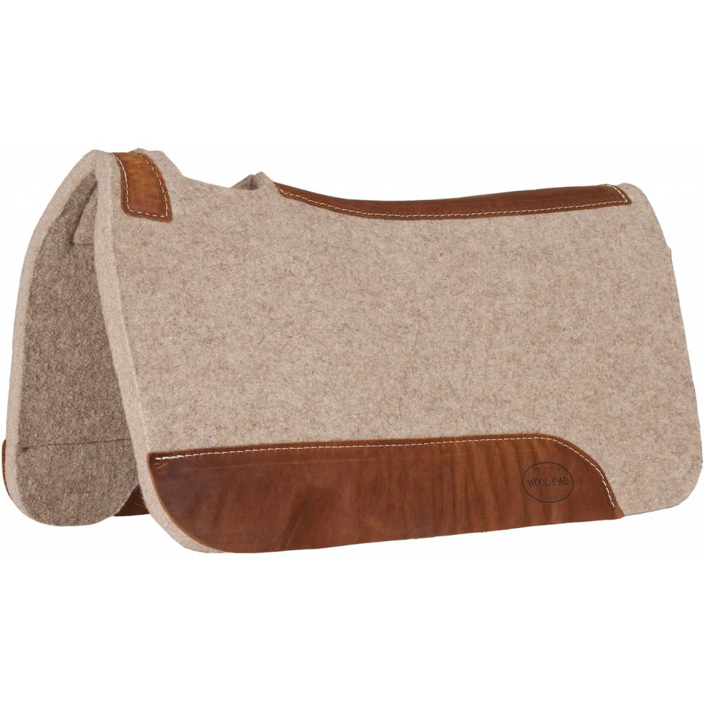 Mustang Tan Wool Contoured Pad with Top Grain Wear Leathers