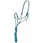 Mustang Economy Mountain Rope Halter and Lead - Teal-Black