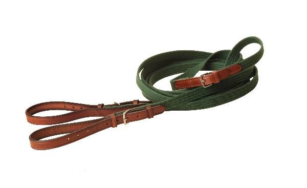 Tory Leather 3/4" Cotton Web & Leather Draw Reins