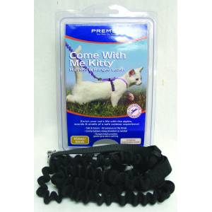 Petsafe Come With Me Kitty Harness & Bungee Leash - Black - Kitten/Small