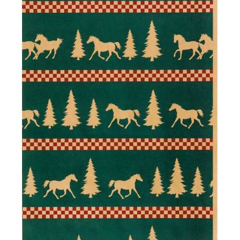 MEMORIAL DAY BOGO: Horseshoe Gift Packaging Forest Frolic Holiday Horse Wrapping Paper - YOUR PRICE FOR 2
