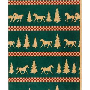 CYBER BOGO: Horseshoe Gift Packaging Forest Frolic Holiday Horse Wrapping Paper - YOUR PRICE FOR 2