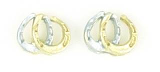 Finishing Touch Double Horseshoe 2-Tone Earrings
