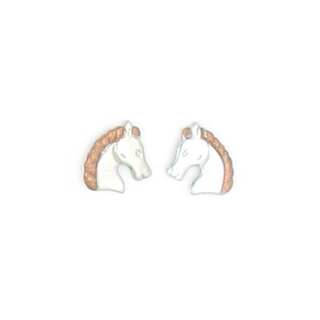 Finishing Touch 2-Tone Regal Horse Head Earrings