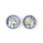 Finishing Touch 2-Tone Horse Head In Rope Earrings
