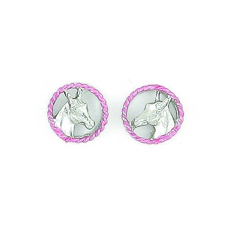 Finishing Touch 2-Tone Horse Head In Rope Earrings