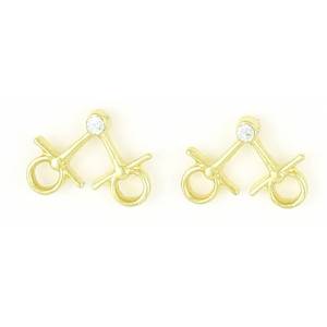 Finishing Touch Mini Snaffle Bit Earrings with  Stone