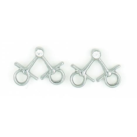 Finishing Touch Mini Snaffle Bit Earrings with Stone