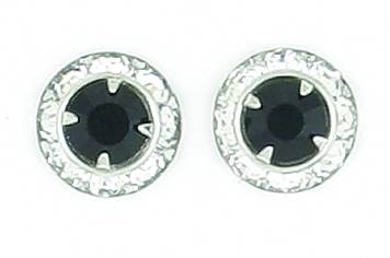 Finishing Touch Rondelle Stone Earrings - Jet Black