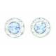Finishing Touch Crystal Rondelle Earrings - Light Sapphire - Rhodium
