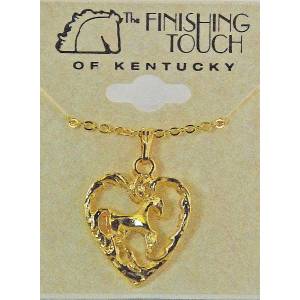 Finishing Touch Standing Horse Heart Necklace