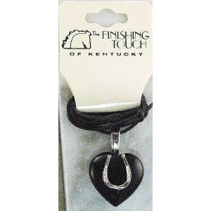 Finishing Touch Heart with  Horseshoe and Bali Cord Necklace - Black Onyx