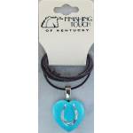 Finishing Touch Heart w/ Horseshoe and Bali Cord Necklace - Turquoise