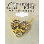Finishing Touch Horse Head Heart Necklace - Channel-Set Stones