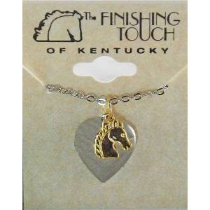 Finishing Touch Heart Locket with  Horse Head Necklace