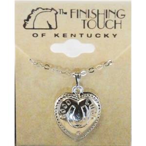 Finishing Touch Horseshoe with  Good Luck Heart Necklace