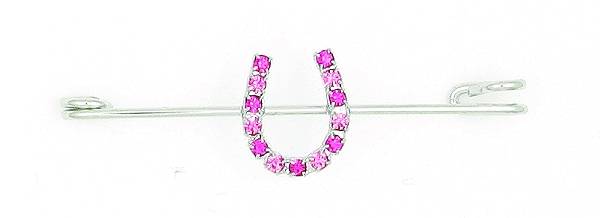 Finishing Touch 2-Tone Rhinestone Horseshoe Stock Pin - Pink
