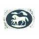 Finishing Touch Mare and Foal Cameo Pin - Blue