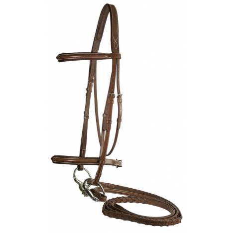 Da Vinci Fancy Raised Padded Comfort Crown Bridle with Fancy Raised Laced Reins
