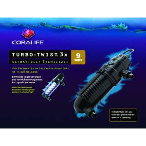 Coralife Turbo-Twist Ultraviolet Sterilizer - 3X/9 Watt