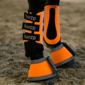Horze Reflective Boots - Orange - Large
