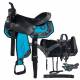 Eclipse By Tough-1 Starlight Turquoise Cross Pro Trail Saddle - 7 Piece