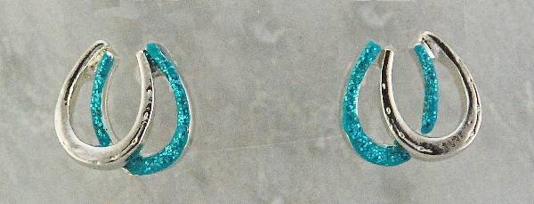 Finishing Touch Double Horseshoe Glitter Earrings
