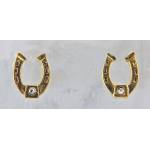 Finishing Touch Horseshoe with  Crystal Stone Post Earrings